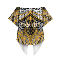 Aotearoa Iwi Ngati Whatua Personalised Off Shoulder Wrap Waist Top Maori Kowhaiwhai Pattern