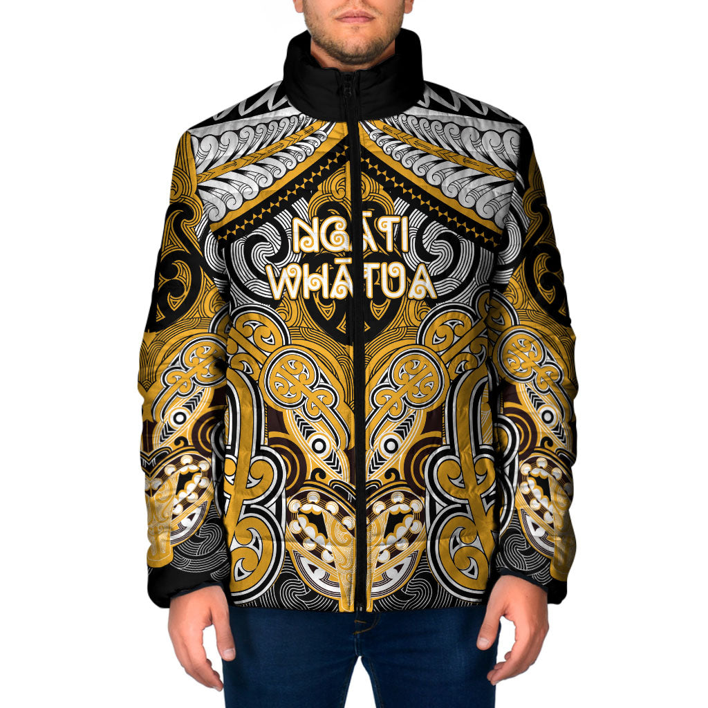 Aotearoa Iwi Ngati Whatua Personalised Padded Jacket Maori Kowhaiwhai Pattern