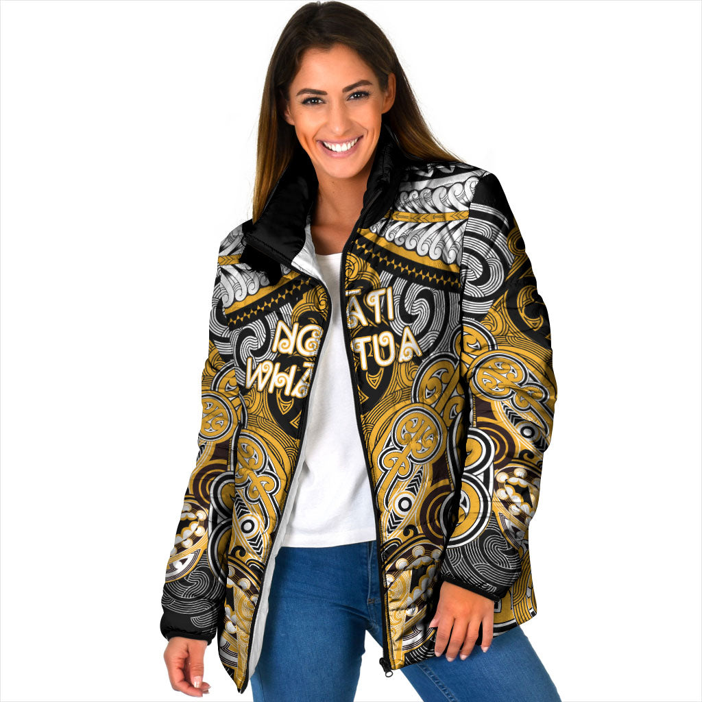 Aotearoa Iwi Ngati Whatua Personalised Padded Jacket Maori Kowhaiwhai Pattern