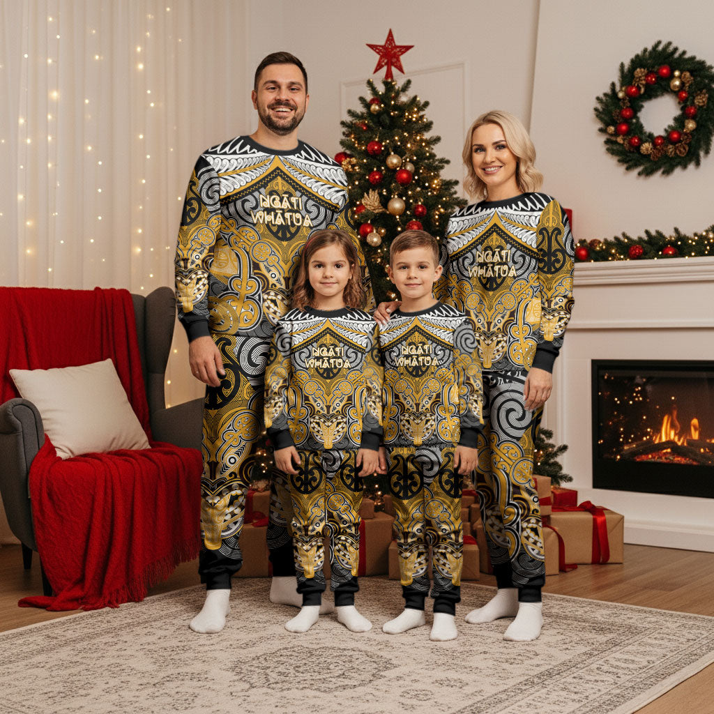 Aotearoa Iwi Ngati Whatua Personalised Christmas Pajama Set Maori Kowhaiwhai Pattern