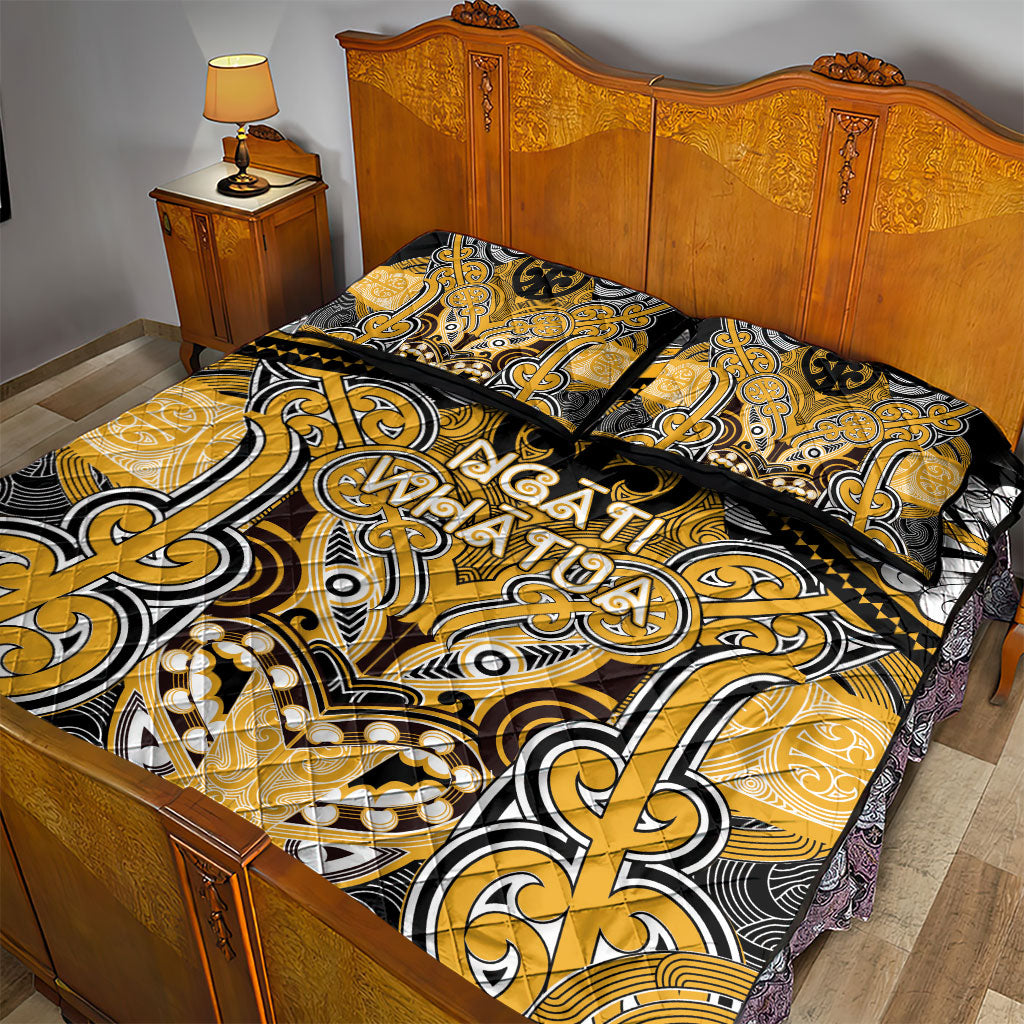 Aotearoa Iwi Ngati Whatua Quilt Bed Set Maori Kowhaiwhai Pattern