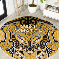 Aotearoa Iwi Ngati Whatua Round Carpet Maori Kowhaiwhai Pattern