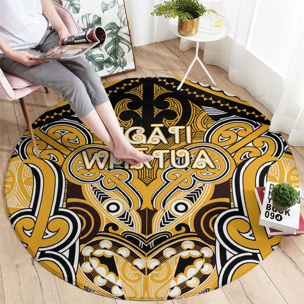 Aotearoa Iwi Ngati Whatua Round Carpet Maori Kowhaiwhai Pattern