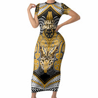 Aotearoa Iwi Ngati Whatua Personalised Short Sleeve Bodycon Dress Maori Kowhaiwhai Pattern