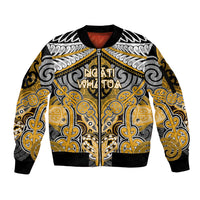 Aotearoa Iwi Ngati Whatua Personalised Sleeve Zip Bomber Jacket Maori Kowhaiwhai Pattern