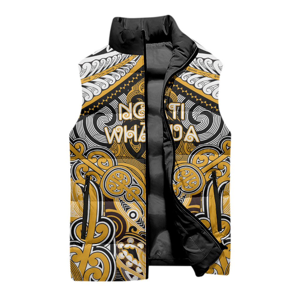 Aotearoa Iwi Ngati Whatua Personalised Sleeveless Puffer Jacket Maori Kowhaiwhai Pattern