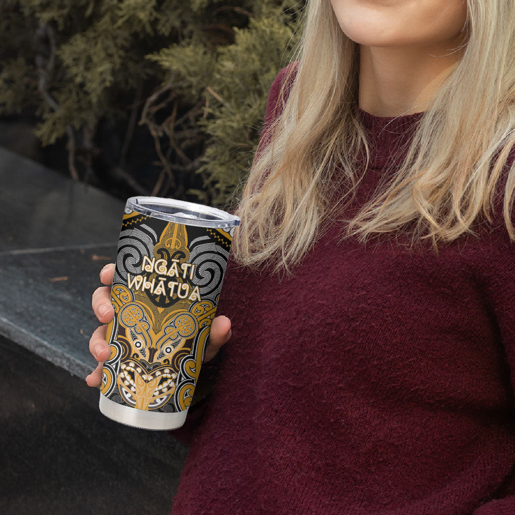 Aotearoa Iwi Ngati Whatua Personalised Tumbler Cup Maori Kowhaiwhai Pattern