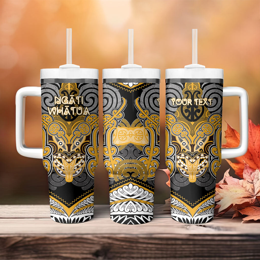 Aotearoa Iwi Ngati Whatua Personalised Tumbler With Handle Maori Kowhaiwhai Pattern