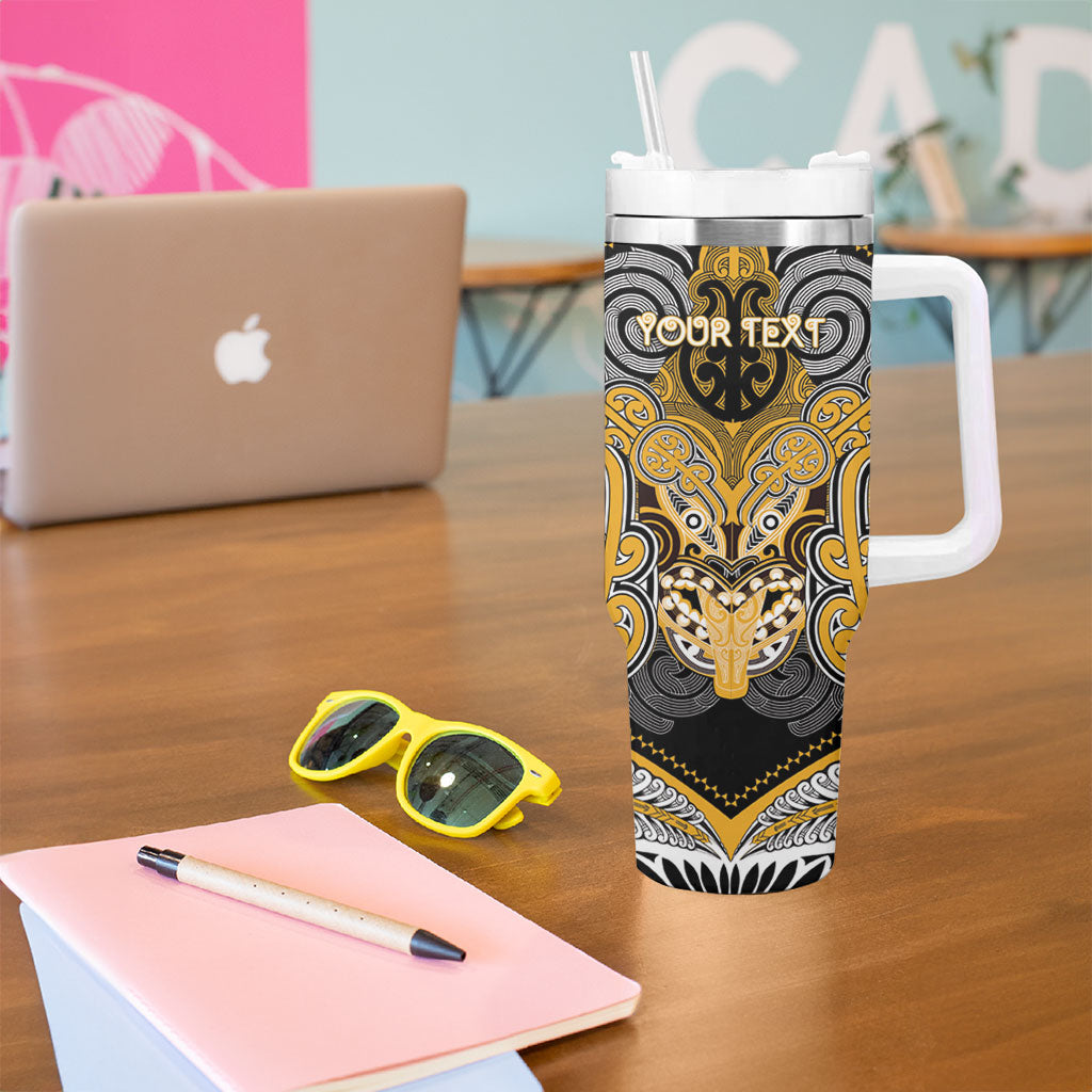 Aotearoa Iwi Ngati Whatua Personalised Tumbler With Handle Maori Kowhaiwhai Pattern