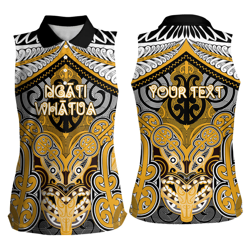 Aotearoa Iwi Ngati Whatua Personalised Women Sleeveless Polo Shirt Maori Kowhaiwhai Pattern