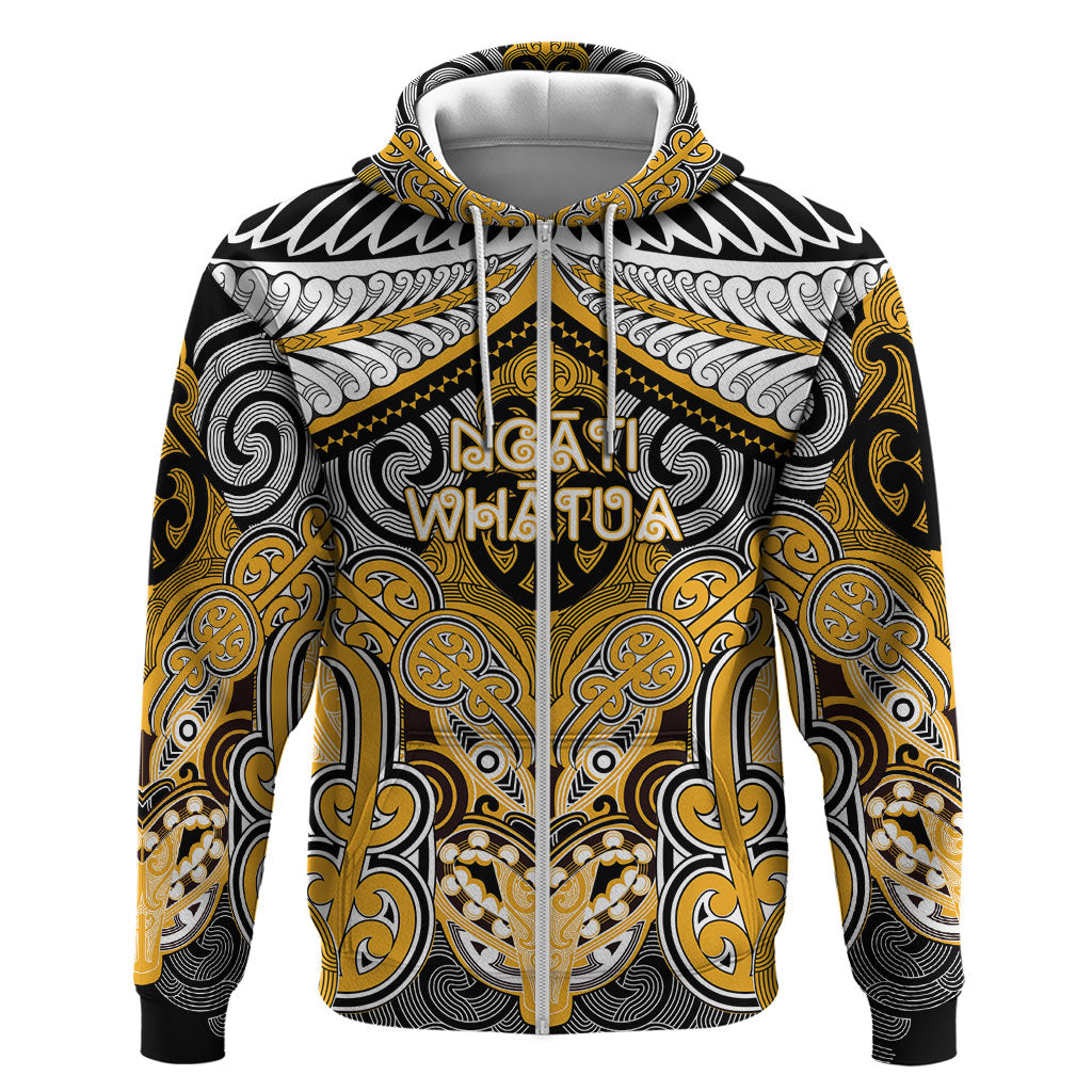 Aotearoa Iwi Ngati Whatua Personalised Zip Hoodie Maori Kowhaiwhai Pattern
