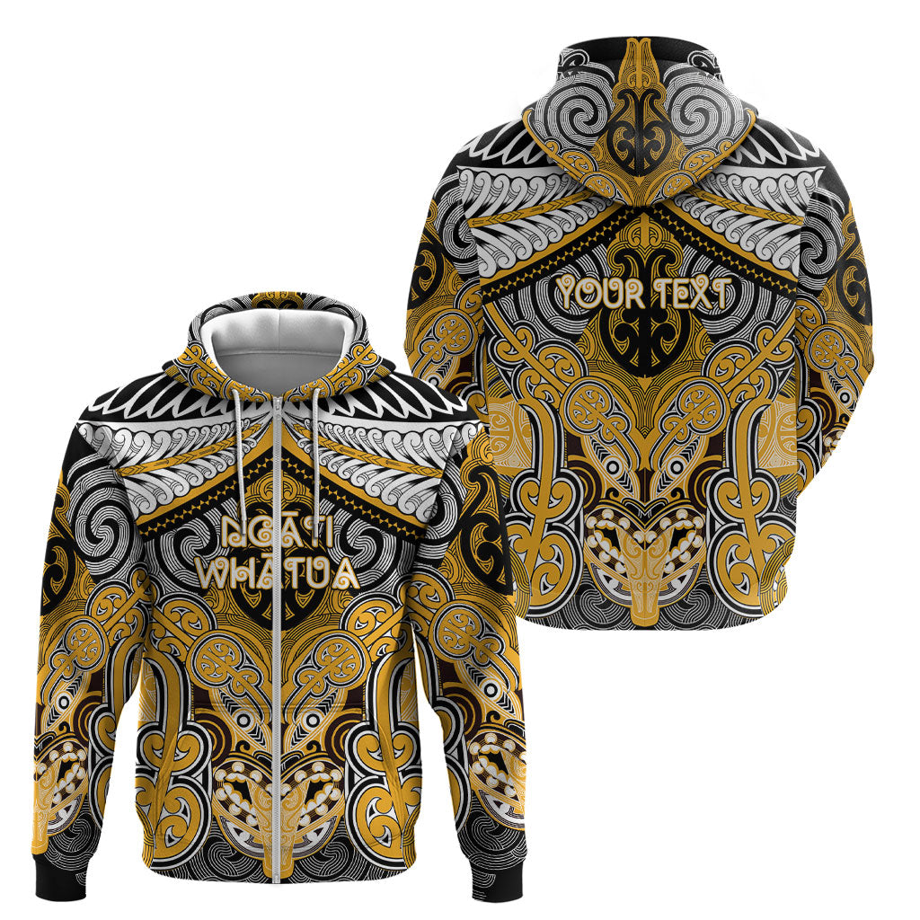 Aotearoa Iwi Ngati Whatua Personalised Zip Hoodie Maori Kowhaiwhai Pattern