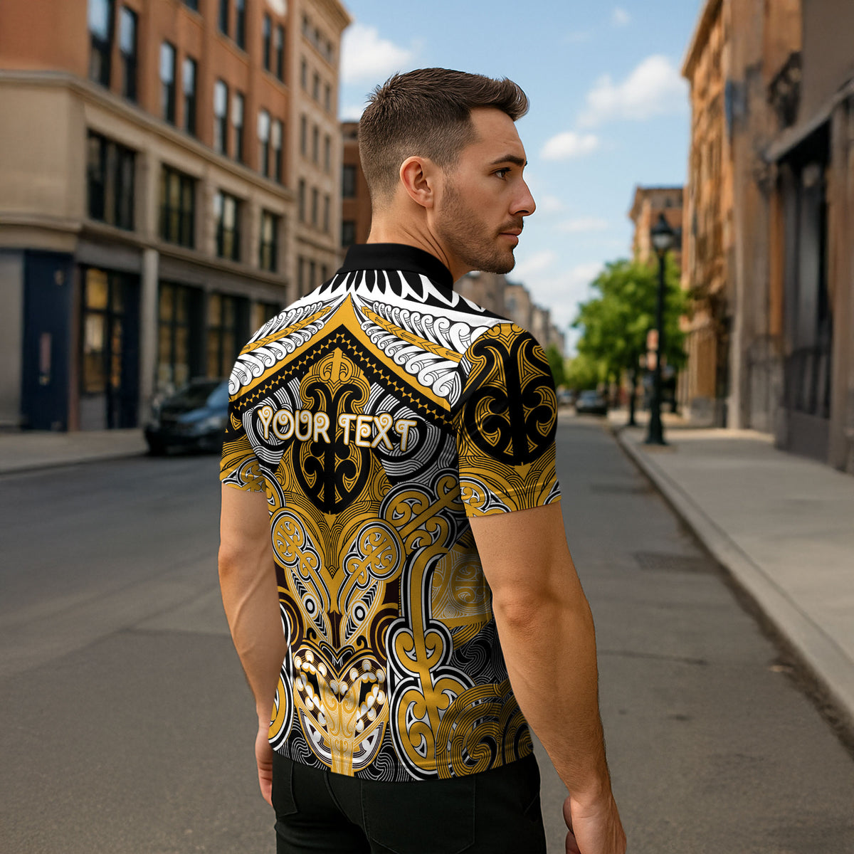 Aotearoa Iwi Ngati Whatua Personalised Zipper Polo Shirt Maori Kowhaiwhai Pattern