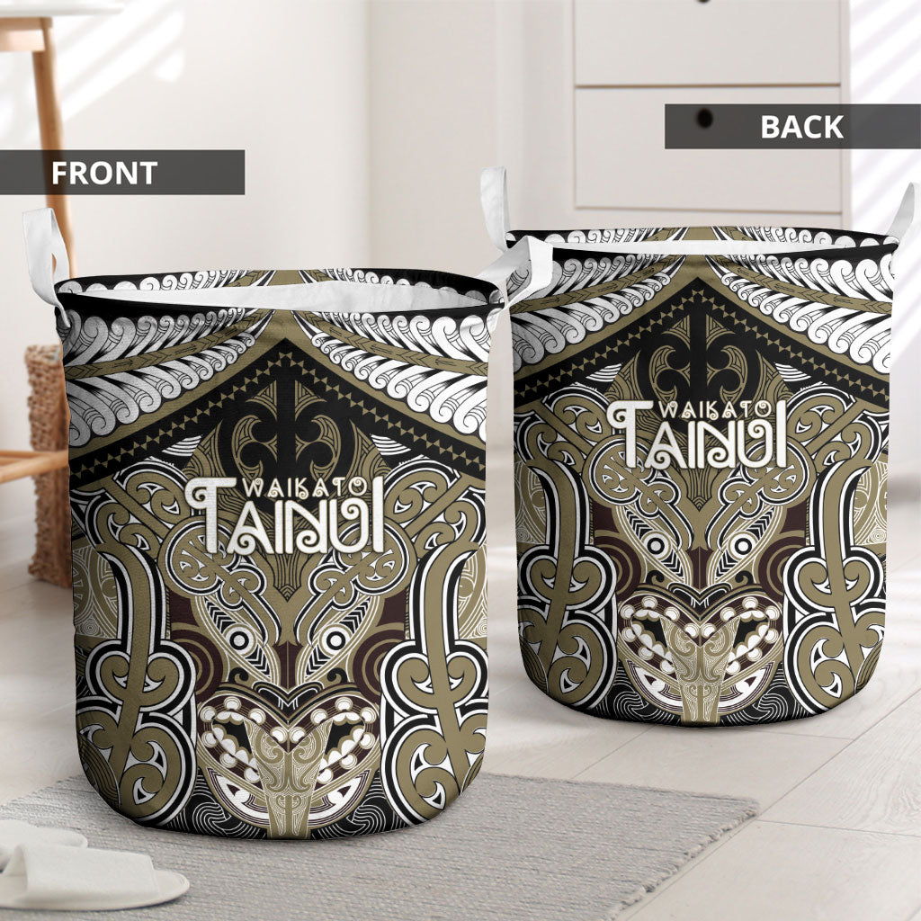Aotearoa Iwi Waikato Tainui Laundry Basket Maori Kowhaiwhai Pattern
