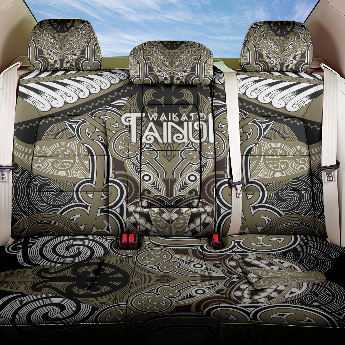 Aotearoa Iwi Waikato Tainui Back Car Seat Cover Maori Kowhaiwhai Pattern