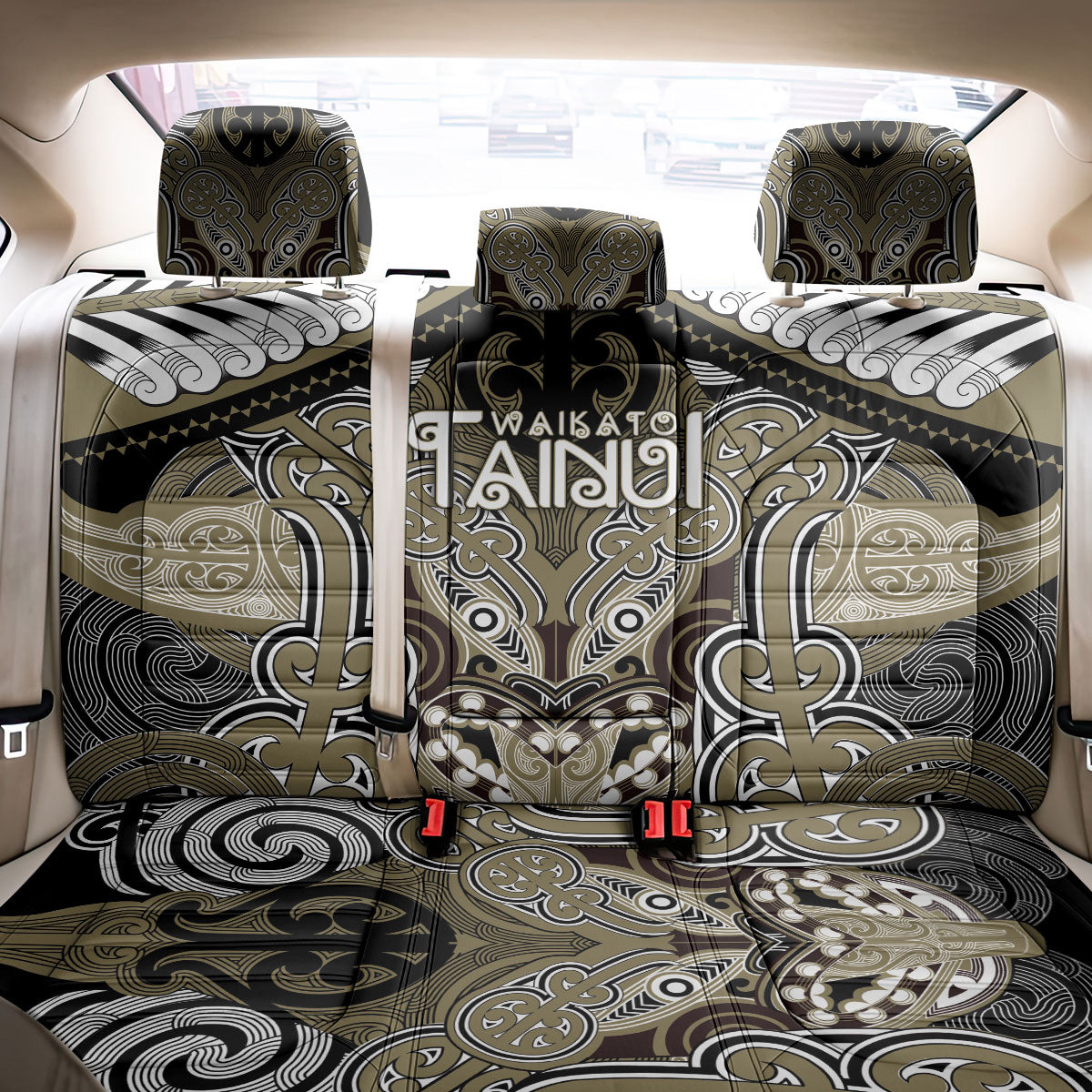 Aotearoa Iwi Waikato Tainui Back Car Seat Cover Maori Kowhaiwhai Pattern