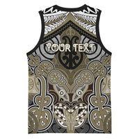 Aotearoa Iwi Waikato Tainui Personalised Basketball Jersey Maori Kowhaiwhai Pattern