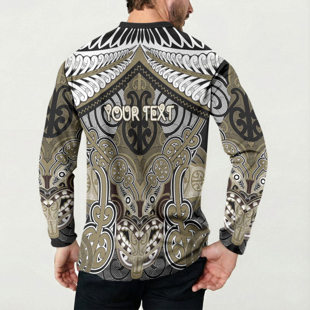 Aotearoa Iwi Waikato Tainui Personalised Button Sweatshirt Maori Kowhaiwhai Pattern