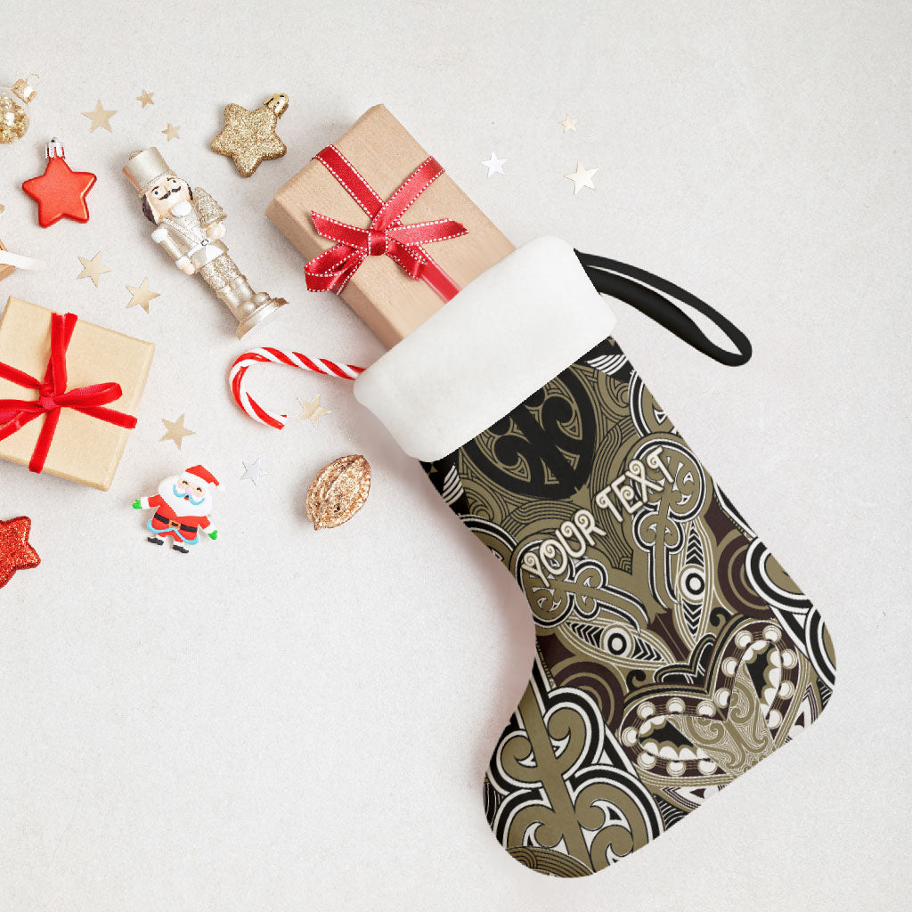 Aotearoa Iwi Waikato Tainui Personalised Christmas Stocking Maori Kowhaiwhai Pattern