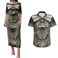 Aotearoa Iwi Waikato Tainui Personalised Couples Matching Puletasi and Hawaiian Shirt Maori Kowhaiwhai Pattern