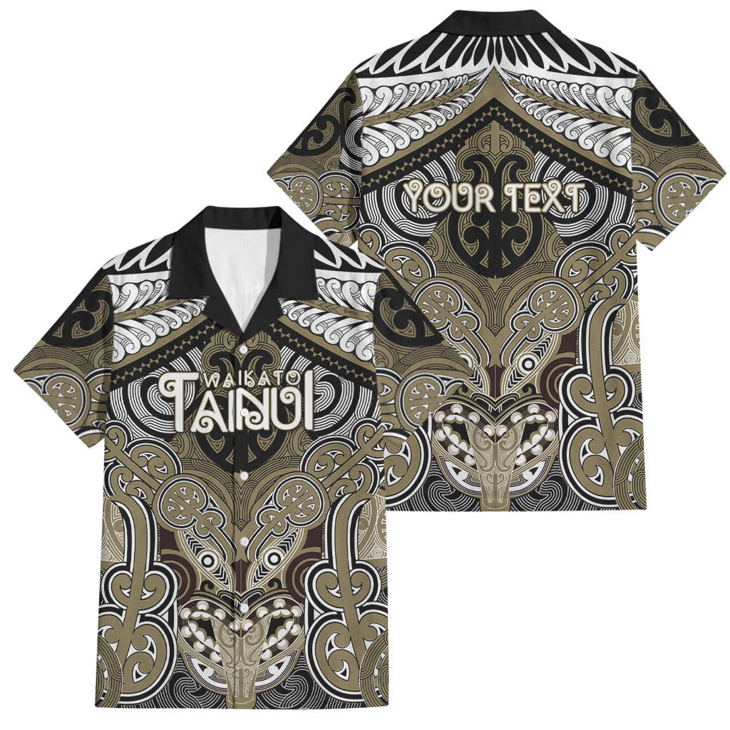 Aotearoa Iwi Waikato Tainui Personalised Family Matching Off The Shoulder Long Sleeve Dress and Hawaiian Shirt Maori Kowhaiwhai Pattern