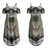 Aotearoa Iwi Waikato Tainui Personalised Family Matching Summer Maxi Dress and Hawaiian Shirt Maori Kowhaiwhai Pattern