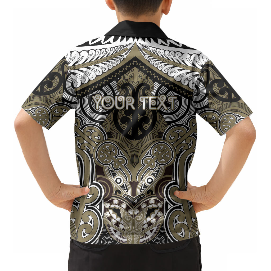 Aotearoa Iwi Waikato Tainui Personalised Kid Hawaiian Shirt Maori Kowhaiwhai Pattern