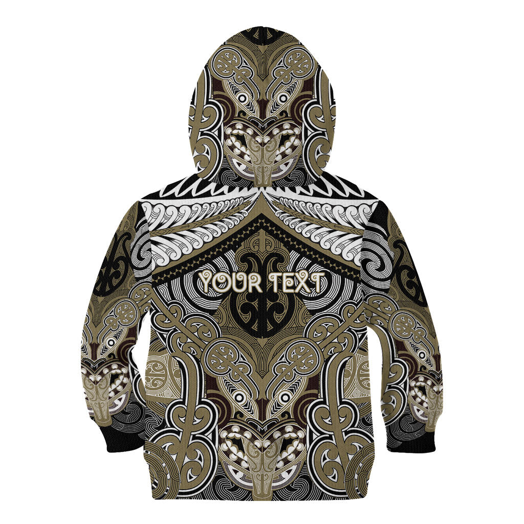 Aotearoa Iwi Waikato Tainui Personalised Kid Hoodie Maori Kowhaiwhai Pattern