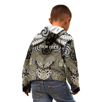 Aotearoa Iwi Waikato Tainui Personalised Kid Hoodie Maori Kowhaiwhai Pattern