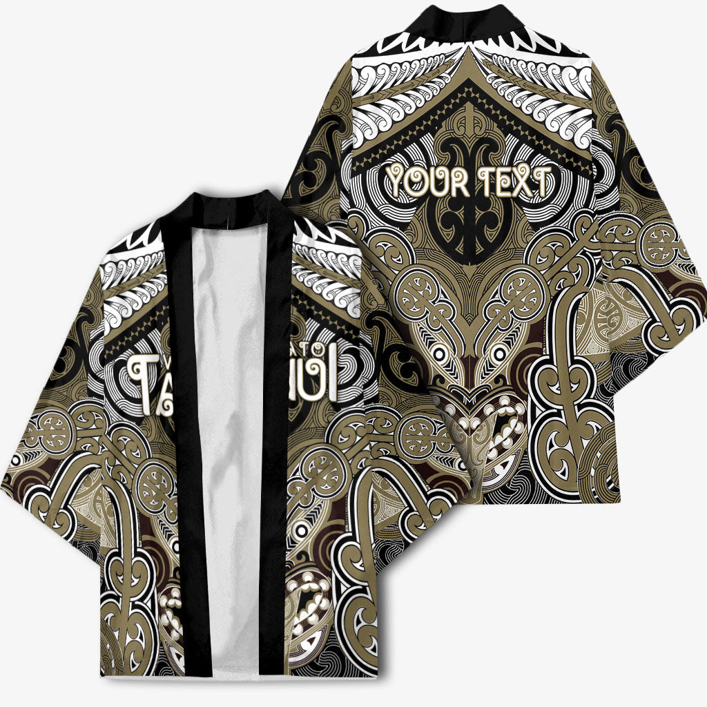 Aotearoa Iwi Waikato Tainui Personalised Kimono Maori Kowhaiwhai Pattern