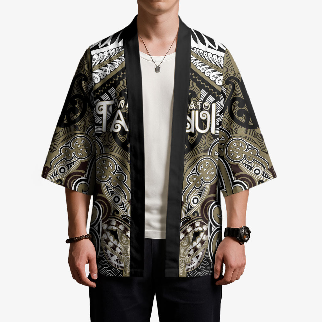 Aotearoa Iwi Waikato Tainui Personalised Kimono Maori Kowhaiwhai Pattern
