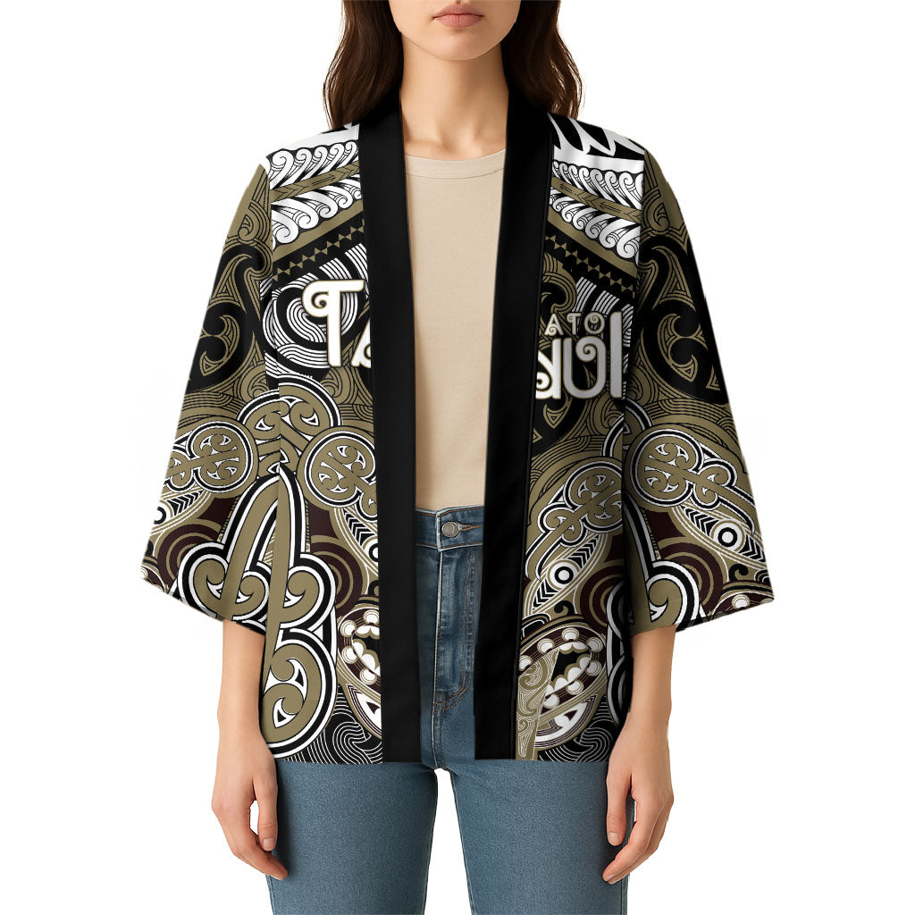 Aotearoa Iwi Waikato Tainui Personalised Kimono Maori Kowhaiwhai Pattern