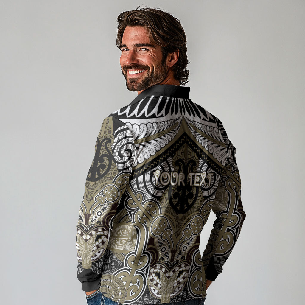 Aotearoa Iwi Waikato Tainui Personalised Long Sleeve Polo Shirt Maori Kowhaiwhai Pattern