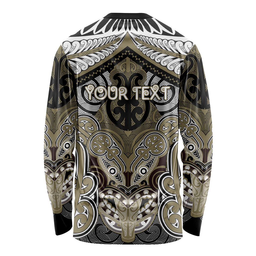 Aotearoa Iwi Waikato Tainui Personalised Long Sleeve Shirt Maori Kowhaiwhai Pattern