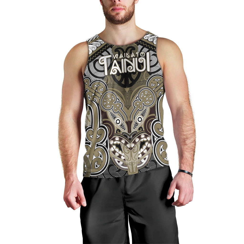 Aotearoa Iwi Waikato Tainui Personalised Men Tank Top Maori Kowhaiwhai Pattern