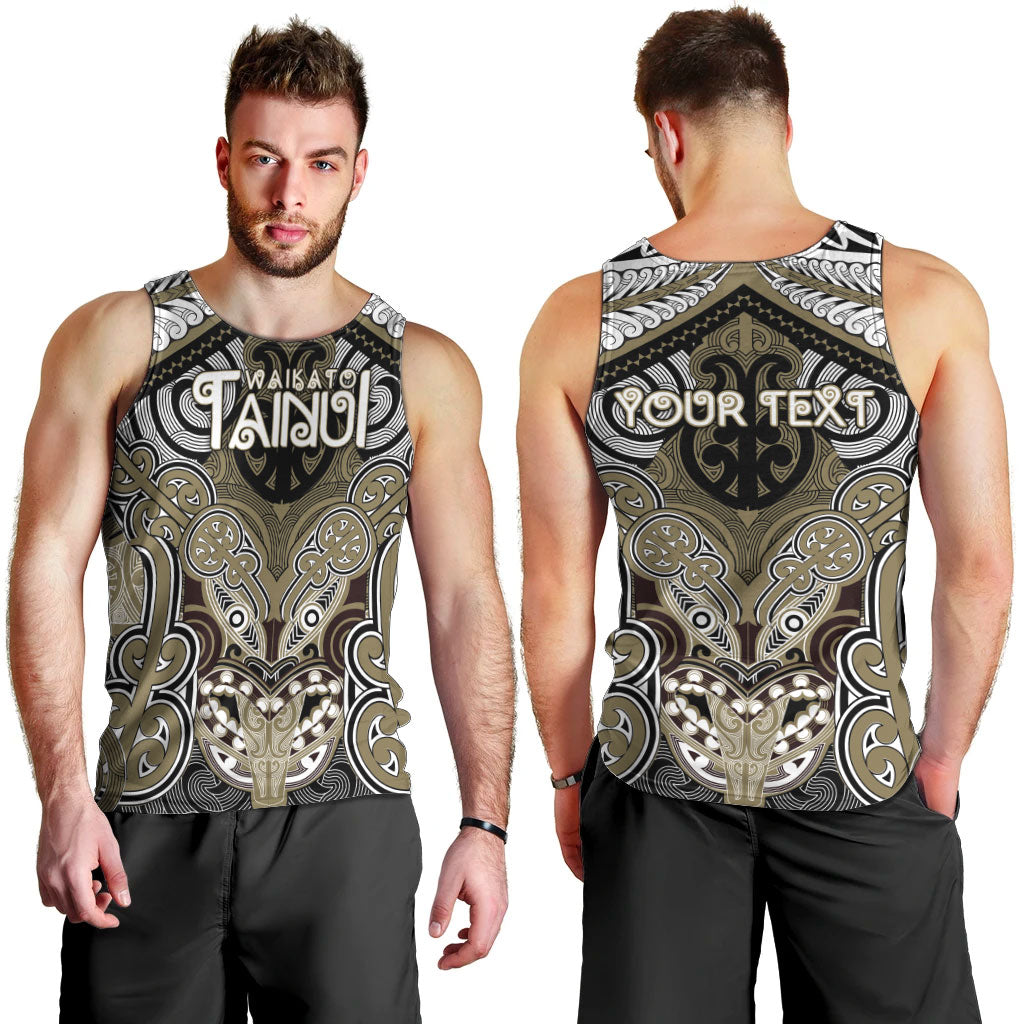 Aotearoa Iwi Waikato Tainui Personalised Men Tank Top Maori Kowhaiwhai Pattern
