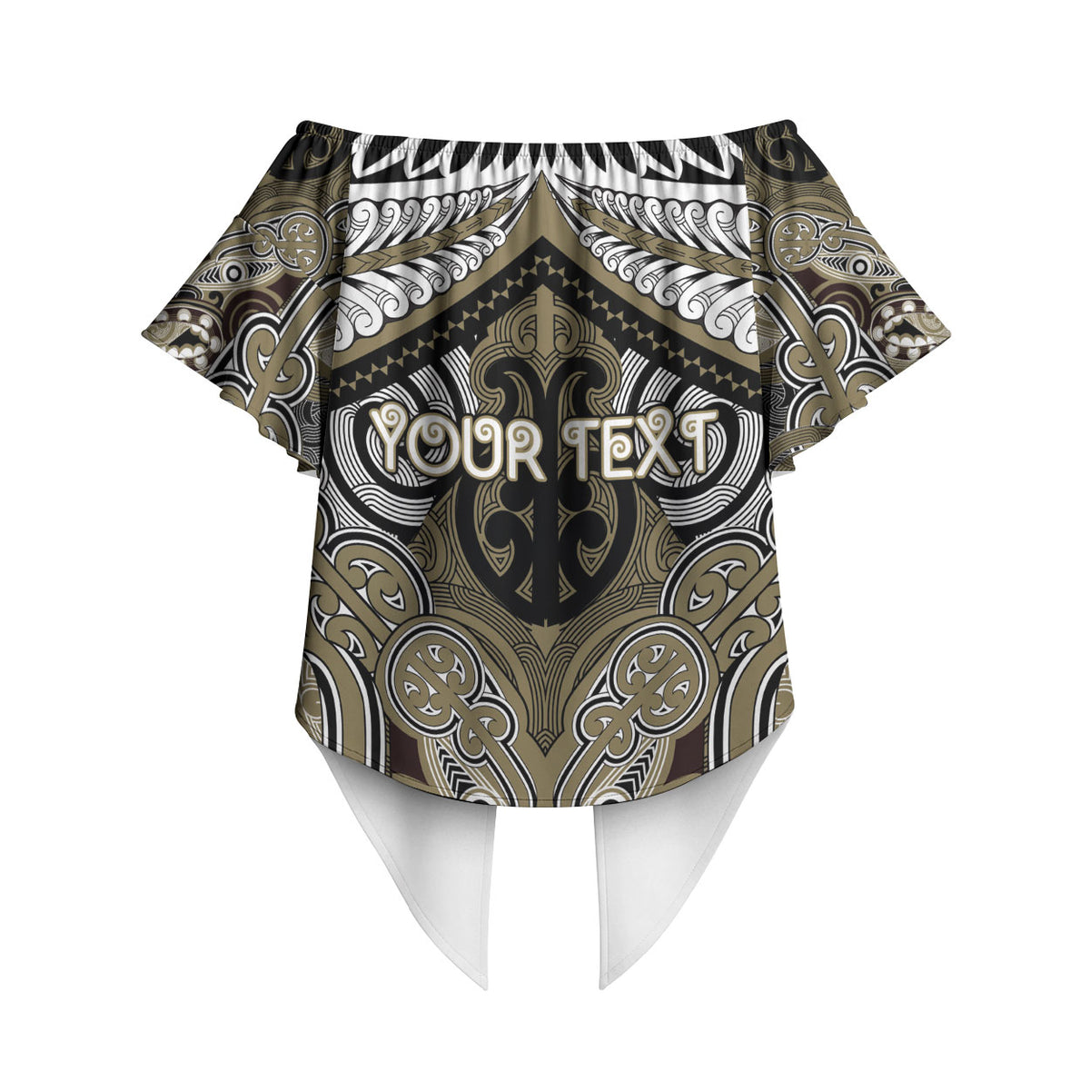 Aotearoa Iwi Waikato Tainui Personalised Off Shoulder Wrap Waist Top Maori Kowhaiwhai Pattern