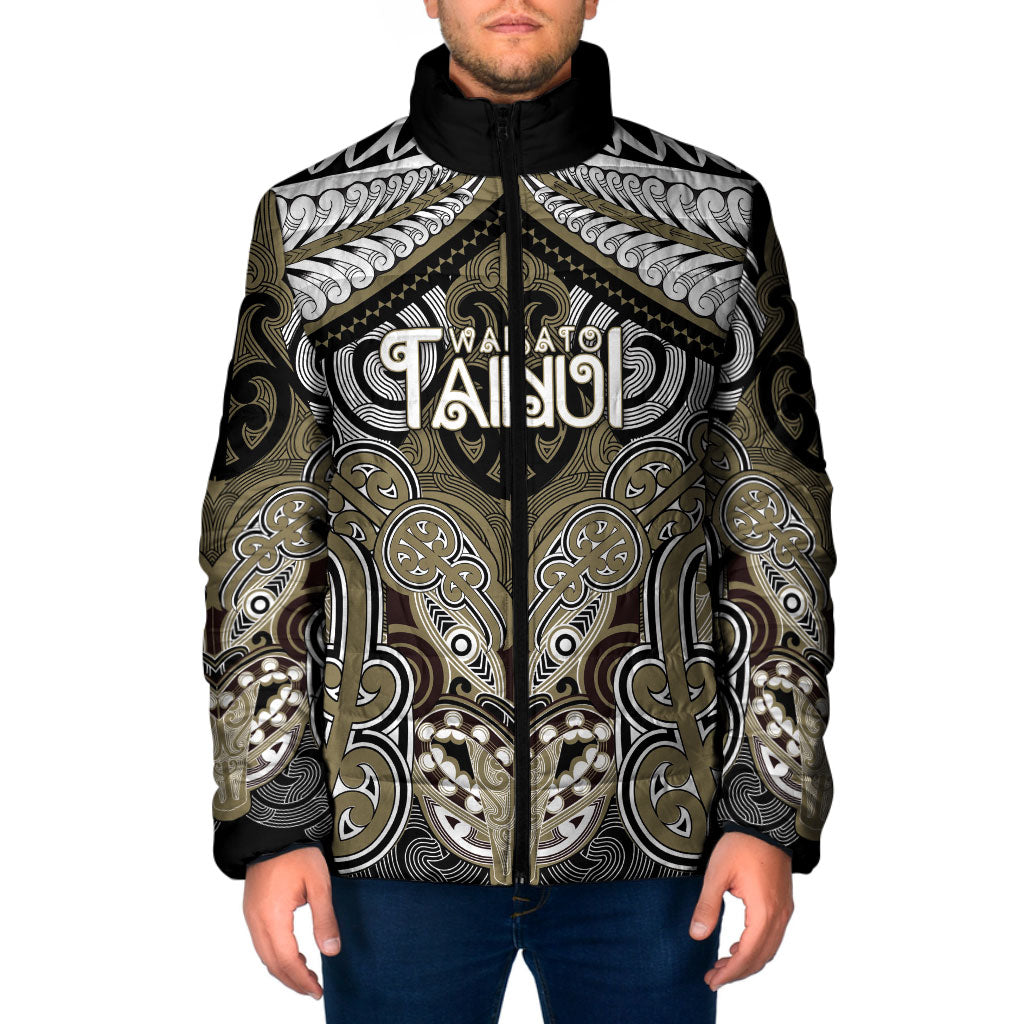 Aotearoa Iwi Waikato Tainui Personalised Padded Jacket Maori Kowhaiwhai Pattern