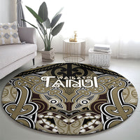 Aotearoa Iwi Waikato Tainui Round Carpet Maori Kowhaiwhai Pattern