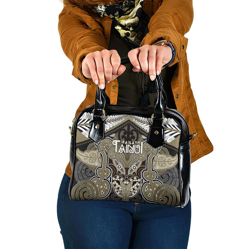 Aotearoa Iwi Waikato Tainui Shoulder Handbag Maori Kowhaiwhai Pattern