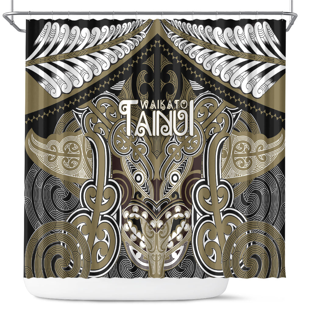 Aotearoa Iwi Waikato Tainui Shower Curtain Maori Kowhaiwhai Pattern