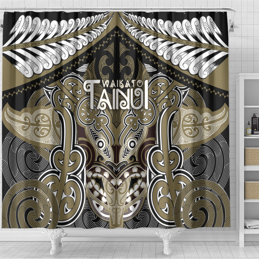 Aotearoa Iwi Waikato Tainui Shower Curtain Maori Kowhaiwhai Pattern