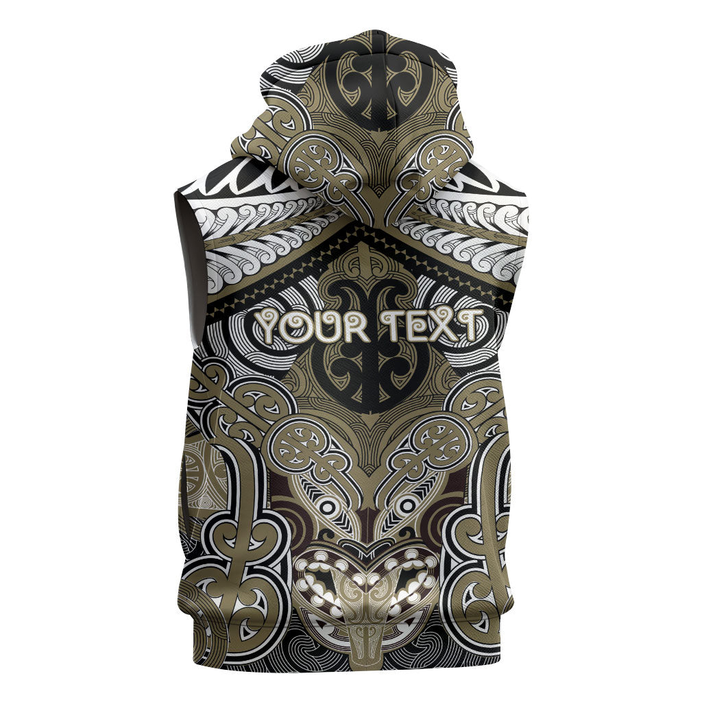Aotearoa Iwi Waikato Tainui Personalised Sleeveless Zip Hoodie Maori Kowhaiwhai Pattern