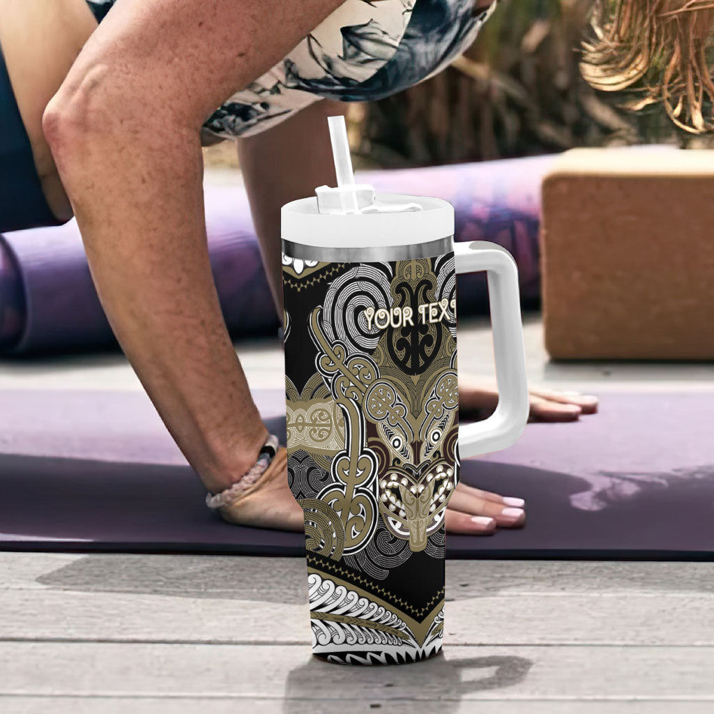 Aotearoa Iwi Waikato Tainui Personalised Tumbler With Handle Maori Kowhaiwhai Pattern