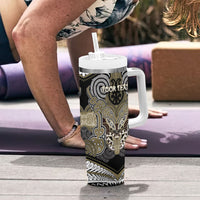 Aotearoa Iwi Waikato Tainui Personalised Tumbler With Handle Maori Kowhaiwhai Pattern