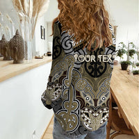 Aotearoa Iwi Waikato Tainui Personalised Women Casual Shirt Maori Kowhaiwhai Pattern