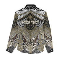 Aotearoa Iwi Waikato Tainui Personalised Women Casual Shirt Maori Kowhaiwhai Pattern