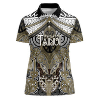 Aotearoa Iwi Waikato Tainui Personalised Women Polo Shirt Maori Kowhaiwhai Pattern
