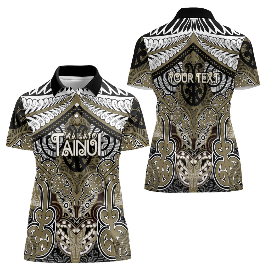 Aotearoa Iwi Waikato Tainui Personalised Women Polo Shirt Maori Kowhaiwhai Pattern
