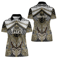 Aotearoa Iwi Waikato Tainui Personalised Women Polo Shirt Maori Kowhaiwhai Pattern